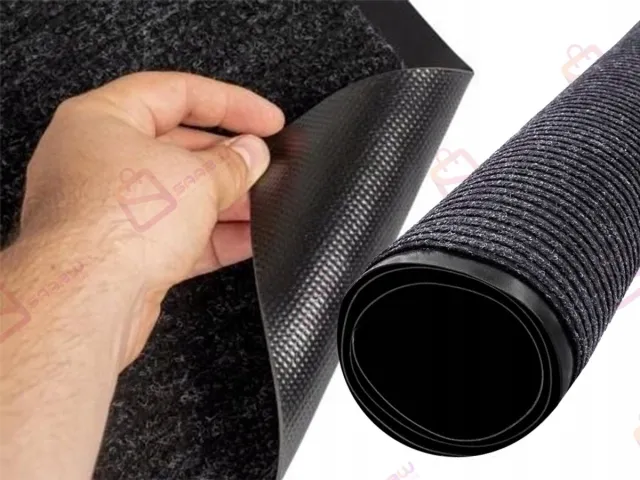 SAABW Rubberen Deurmat – deurmat buiten – Antislip deurmat binnen – deurmatten – Grijs – 75754 Zwart