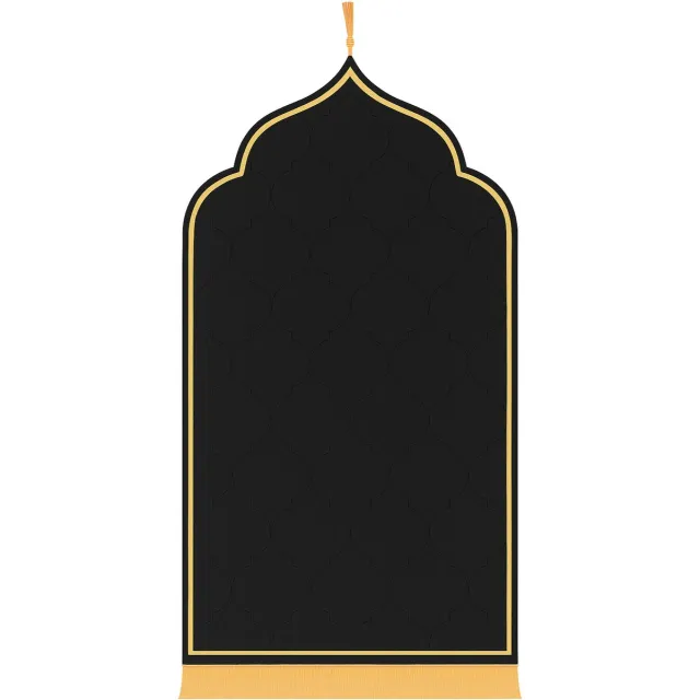 Baraka Treasures Luxe Gebedskleed - Islamitische Gebedskleed - Fluwelen Gebedskleed - Gebedsmat - Ramadan Geschenk - Sajada - Seccade - 115cm x 65cm - Zwart