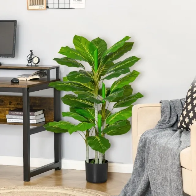 MODFU Kunstplant-Kunstboom-33 Bladeren-Voor Binnen & Buiten-Groen-95 Cm
