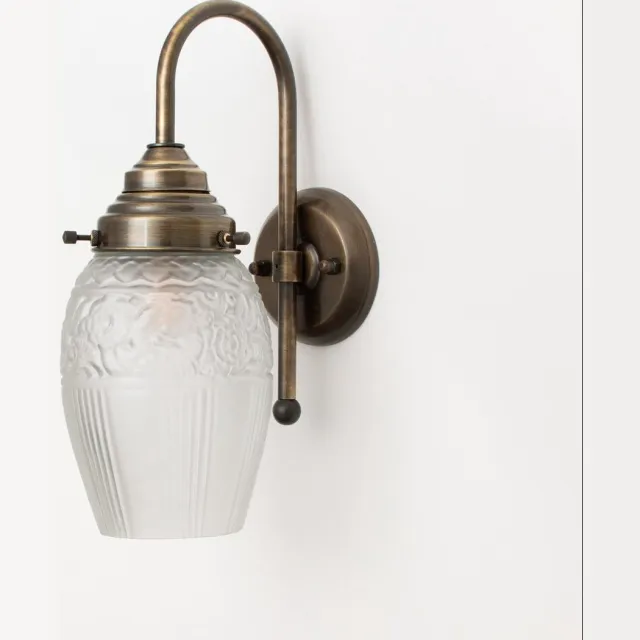 Coloured by Art Wandlamp Flower Yard Geëtst Meander Brons - Art Deco Trade