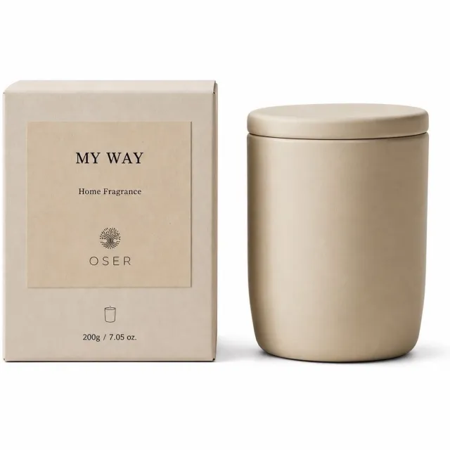 ÓSER Geurkaars - Geurkaarsen - Geurkaarsen Geschenkset - Geurkaars Rituals - Interieurparfum - Huisparfum Cadeau - Huisgeur Geurstokjes - MY WAY 200g Wit