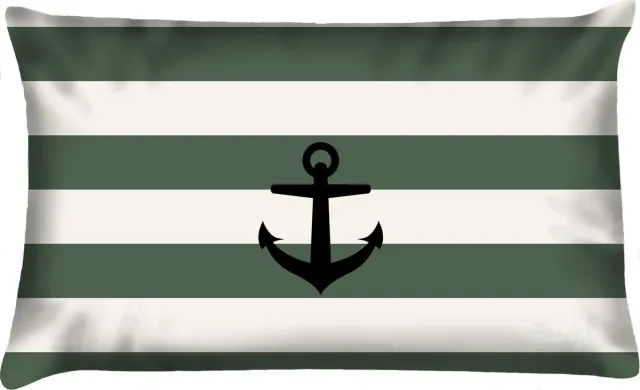 Velits outdoor Sierkussen - Buitenkussen In The Army Groen Waterafstotend 40x60cm Bootkussen Streep Anker