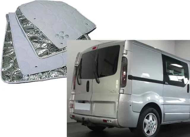 Geschikt voor Renault Raamisolatie Geschikt voor Renault trafic Opel Vivaro, ramen achterzijde 5 delig Bouwjaar 2001-2013 grijs