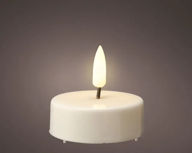 Kaemingk LED theelichten/waxinelichten wit - set van 2 - ø6x5,5 cm