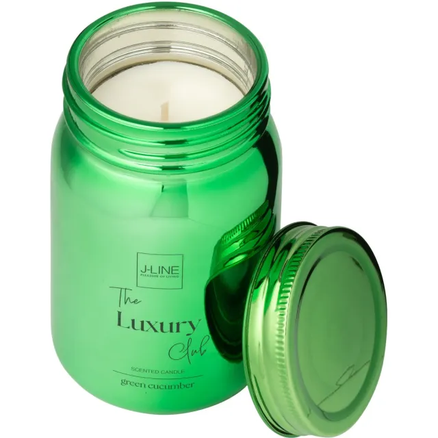 J-Line geurkaars Voorraadpot - Green Cucumber - glas - groen - 69U