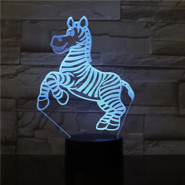 MC Living 3D Led Lamp Met Gravering - RGB 7 Kleuren - Zebra