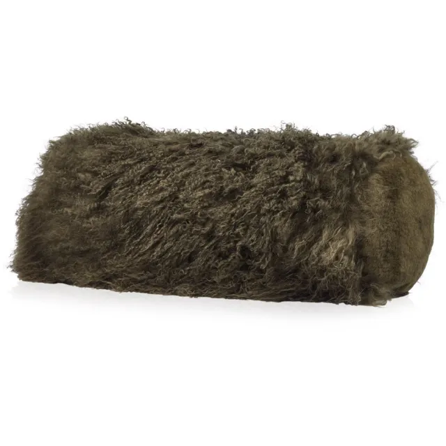 Sheepskin House Curly Bolster Kussen - D20x52 cm Hedge Green