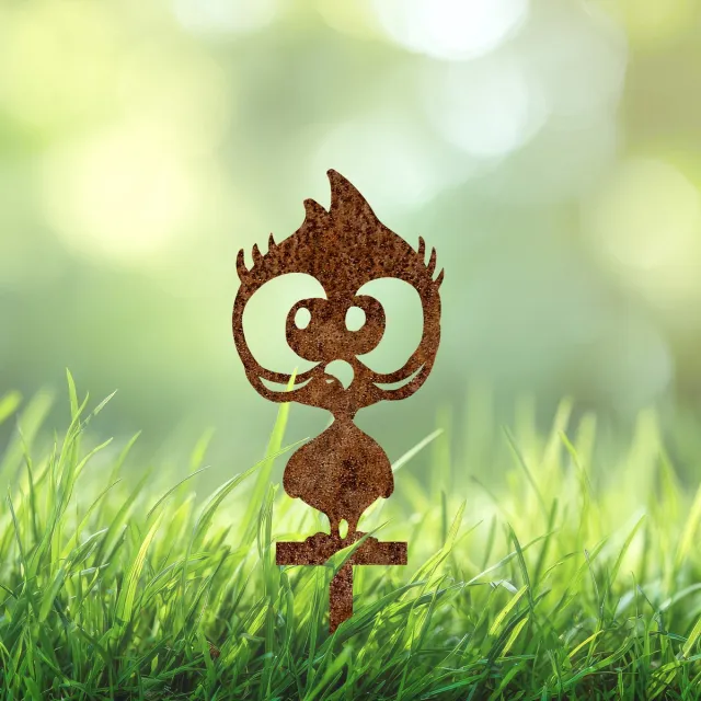Weterings Store Cortenstaal Kip Tuinsteker – Tuindecoratie “Pip de Kijkkip” – Cartoon Silhouet – Roest Buiten Ornament