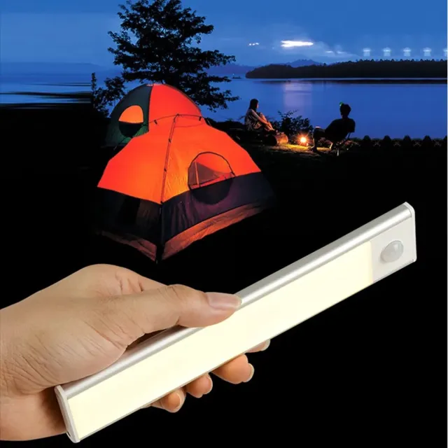 PomBoo Led lamp met bewegingssensor - Warm wit licht - USB - oplaadbaar - Zilver - Strak Design
