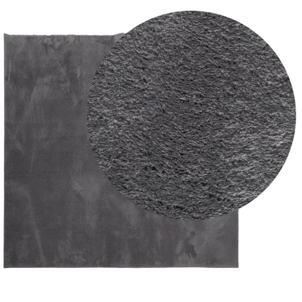 vidaXL Vloerkleed HUARTE laagpolig zacht wasbaar 120x120 cm antraciet Anthraciet