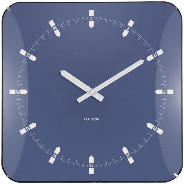Karlsson Wandklok Sucinto Dome Square - Blauw - 35x35x35cm - Wandklok Modern