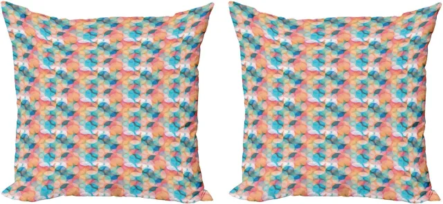 ABAKUHAUS Kleurrijke kussensloopset (2 stuks), boho regenboogkleur 50 cm, meerkleurig