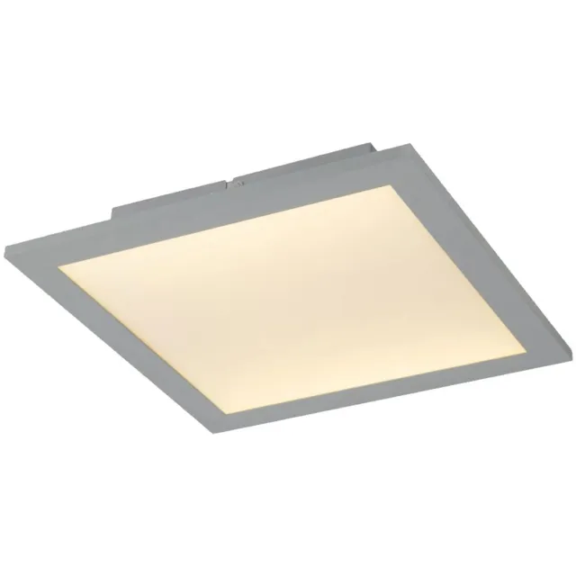 Globo LED plafondpaneel aluminium plafondlamp dimbaar hallamp vierkant zilver, 20W 1140Lm warm wit, L 30 cm