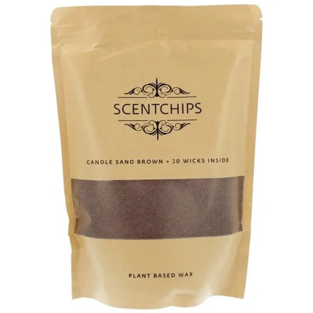 Scentchips Kaarsenzand - Candle Sand - Kaarsen Zand - Met 30 Lonten - 500g - Bruin