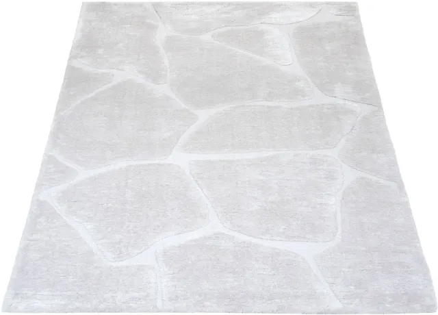Veer Carpets Vloerkleed Macy Creme 160 x 230 cm - Organisch Design Vloerkleed met Hoog-Laag Structuur in Scandinavische / Japandi Stijl