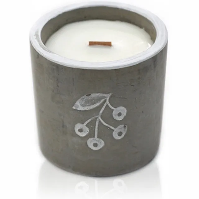 Ancient Wisdom Med Concrete Soja Kaars - Berrys - Jeneverbes & Zoete Gin - 3 stuks Grijs