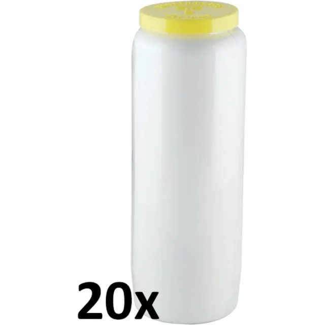Smulders Deco 20 stuks Godslampolie 9 dagen noveen branders nr. 12 wit transparant 180/65 (216 uur)