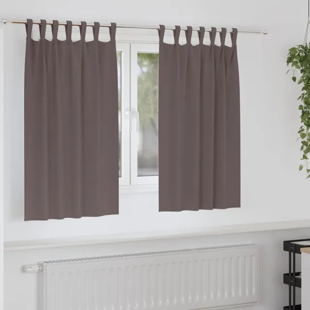 vidaXL Zwart-out Gordijnen met Ringen 2 st Donkerbruin 140 x 140 cm