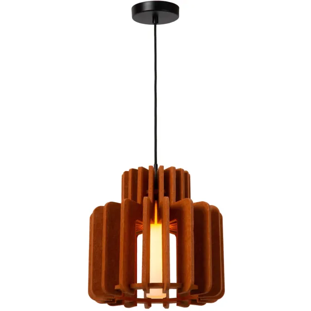 Lucide ROLLO - Hanglamp - 1xE27 - Terracotta Terracotta, Opaal
