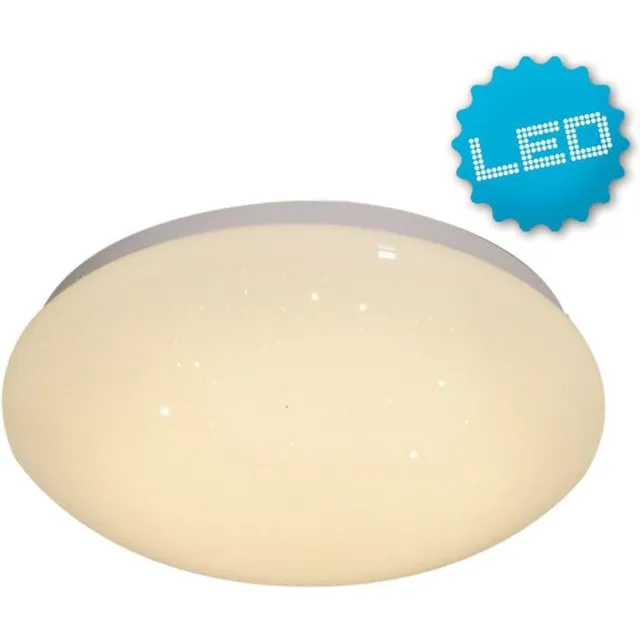 Trango 3180 Moderne LED Plafondlamp *ROSIE* Acryl Lampenkap met Kristaleffect, Plafondlamp, Badkamerlamp, Wandlamp Sterrenhemel Look 12 Watt Module 3000K Warm Witte Toiletlamp met 290mm Diameter