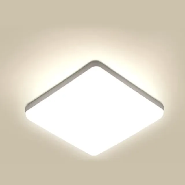 Riserva LED Plafondlamp Vierkant - 36W - 4050 lm - 4000K Neutraal Wit - 23 × 23 cm - Witte Plafondlamp voor Woonkamer, Slaapkamer en Keuken