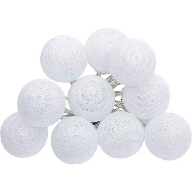 Atmosphera LED slinger - met 16 lichtbollen - D3,5 cm - wit - lengte 2,2 meter - Sfeer verlichting - lampjes