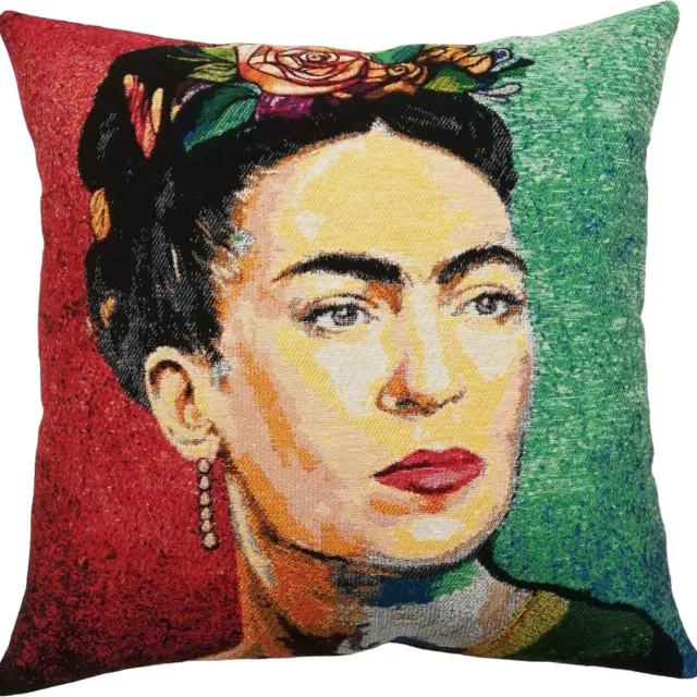 Olivephant Frida Kahlo kussenhoes - Gobelin stof - 40 x 40 cm Meerkleurig