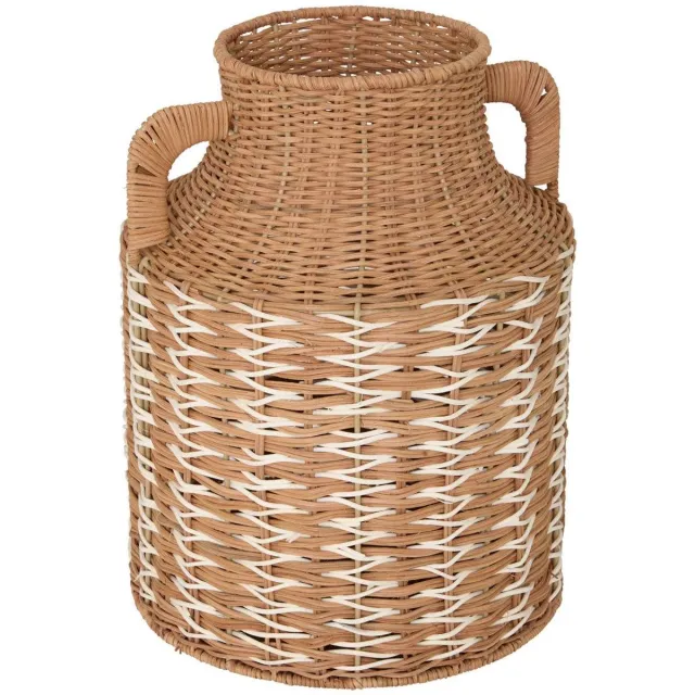 Atmosphera Créateur d'intérieur® Vaas van gevlochten rotan op stalen frame SORO Marron