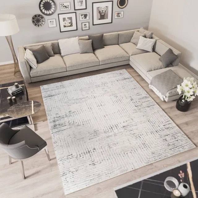 Tapiso Troya Vloerkleed Woonkamer Slaapkamer Beige Impressie Lijnen Design Eyecatcher Interieur Stijlvol Woonsfeer Modern Trendy Duurzaam Hoogwaardig Tapijt Lichtbeige4