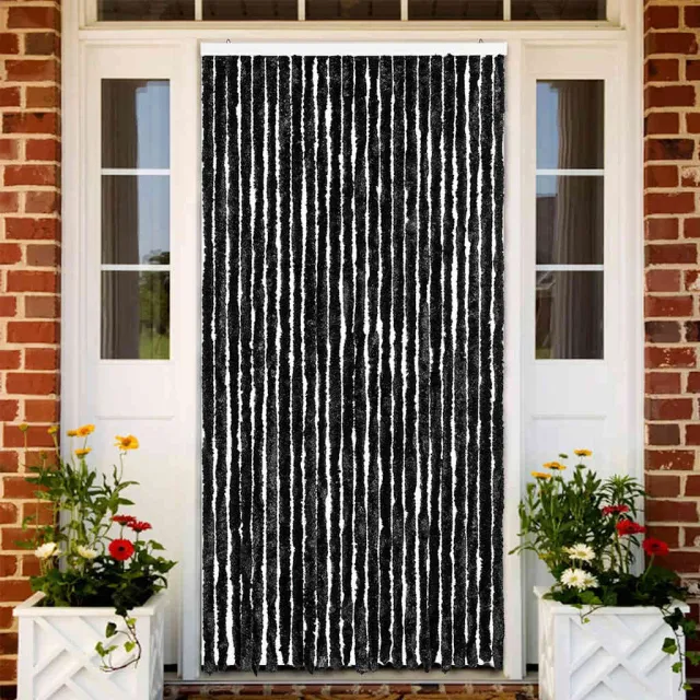 vidaXL Vliegengordijn 100x220 cm chenille antraciet Anthraciet