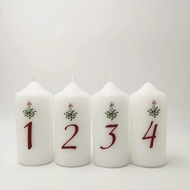 Van Licht ADVENTSKAARSEN set van 4 stuks wit