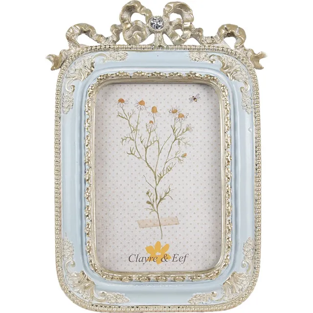 Clayre & Eef Fotolijst 10x15 cm Blauw Polyresin