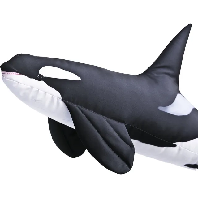 Eurocatch Orca, Killer Whale Kussen Groot - Knuffel - Sierkussen - Visknuffel - 118 cm Zwart Wit