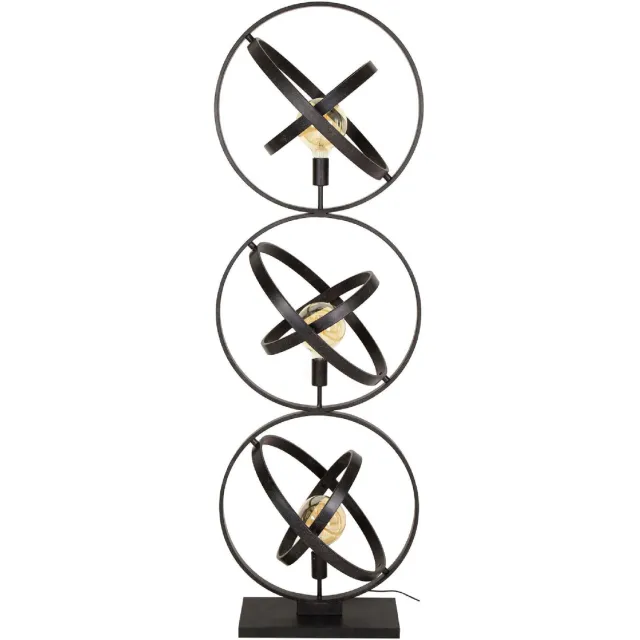 Nest of Nora Vloerlamp Tila - 3-lichts moderne staande lamp - Zwart Donkergrijs