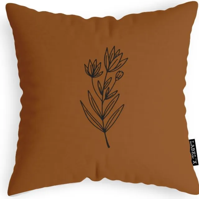 Label2X Sierkussen - Wildflower - Multicolor - 40 Cm X 40 Cm black