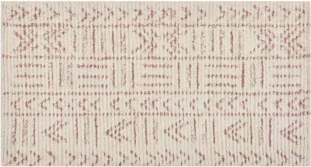 Beliani EDIRNE - Laagpolig vloerkleed - Beige - 80 x 150 cm - Katoen