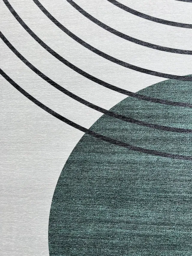 Vercai Rugs Fenix Collectie - Laagpolig Vloerkleed - Modern Tapijt met Vintage Ontwerp - Chenille Groen