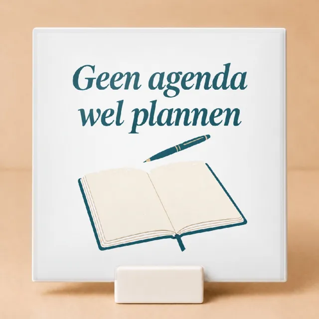 Bedruk King Sfeervolle vintage botanische Tegel met pensioen quote – Decoratieve wanddecoratie voor gepensioneerden en liefhebbers - 11 x 11 cm met houder Wit