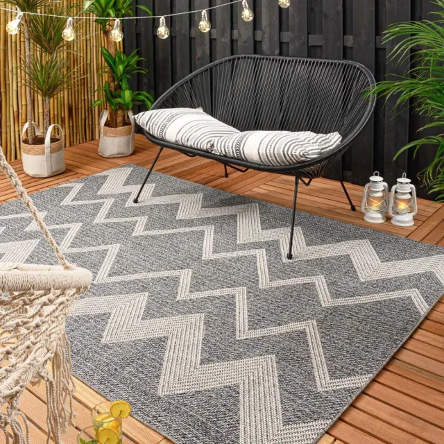 Boho&me Buitenkleed zigzag - Sunny donkerblauw 160x230