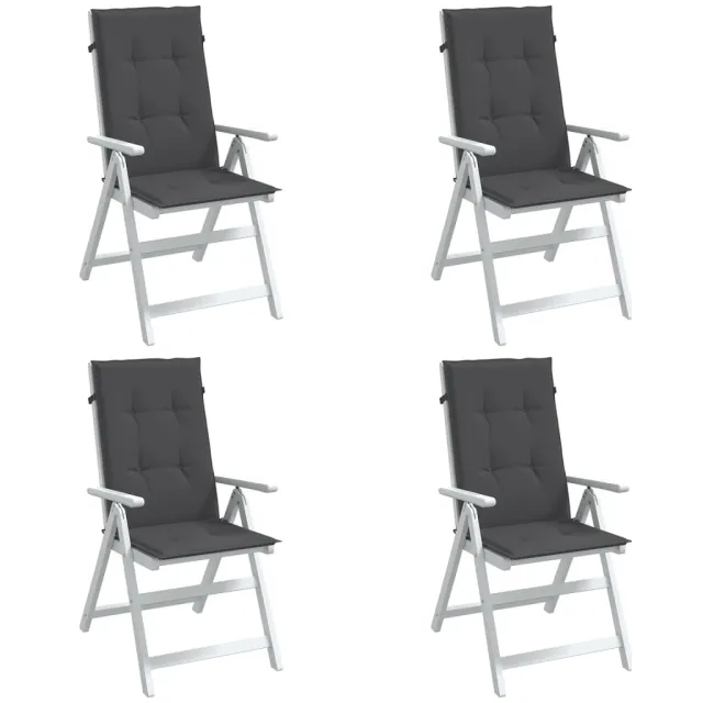 vidaXL Stoelkussens 4 st hoge rug 120x50x4 cm stof gemêleerd antraciet Anthraciet