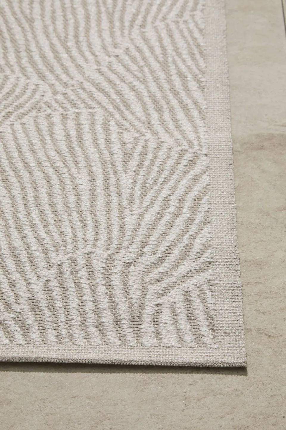 NOUS Living binnen- en buitenvloerkleed zand/off white, foto 5
