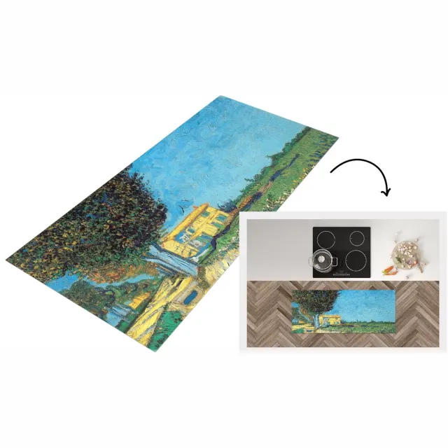 KitchenYeah Keukenloper - Loper keuken - De laan vlakbij Arles - Vincent van Gogh - Keukenloper vinyl Multicolor