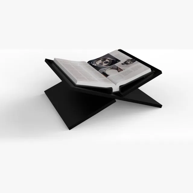 BAMBOAB Boekensteun - 41.5 x 22 x 30.5 cm - Boekenstandaard – Kookboekstandaard – Leesstandaard – Book holder – Tijdschriftenhouder – Tijdschriftenrek – Bamboe Zwart