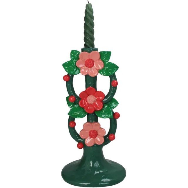 HD Collection Kaarsenhouder Bloemen Polyresin 15,7x13,9x30cm Multi 30 cm