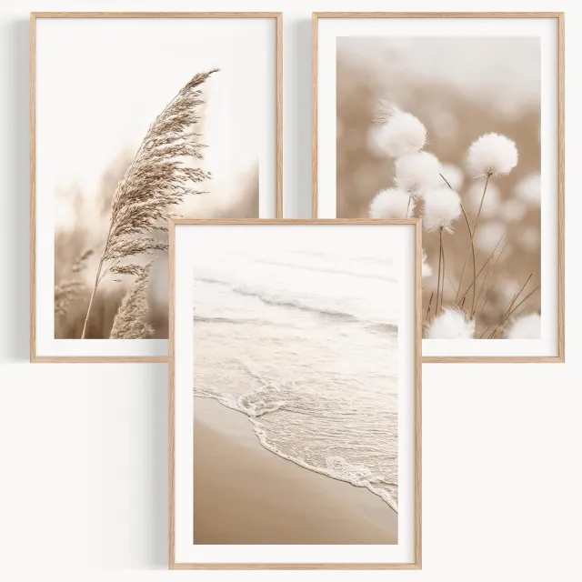 OHBIMBA Set van 3 Posters Strand & Boho Decoratie 30x40cm