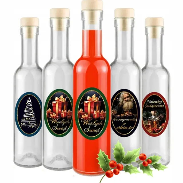 Bimberek Futura - Decoratieve Fles - 250ml - Etykieta Owalna - Kork Glanzend Transparant
