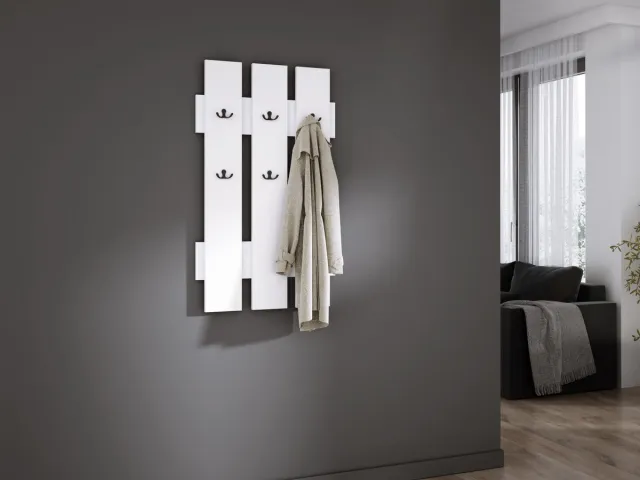 Meubel Square Wandkapstok NOX - Wit - Muur Kapstok Hangend