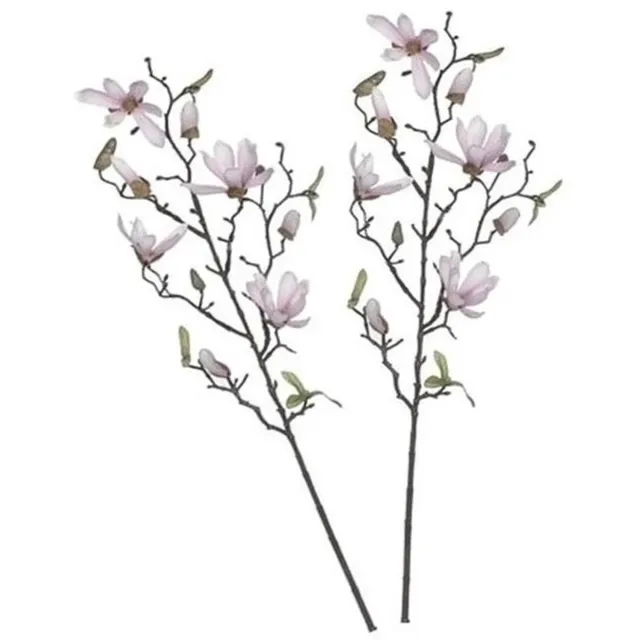 Shoppartners 2x Licht roze Magnolia/beverboom kunsttakken kunstplanten 80 cm - Kunstplanten/kunsttakken - Kunstbloemen boeketten