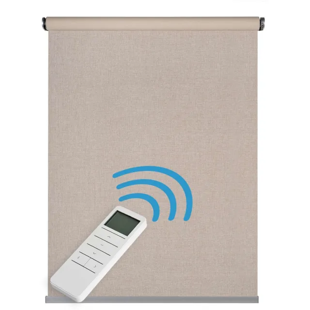 Storesdeco Motorgecontroleerd Opaco blackout, afstandsbediening, Beige 180x250 cm