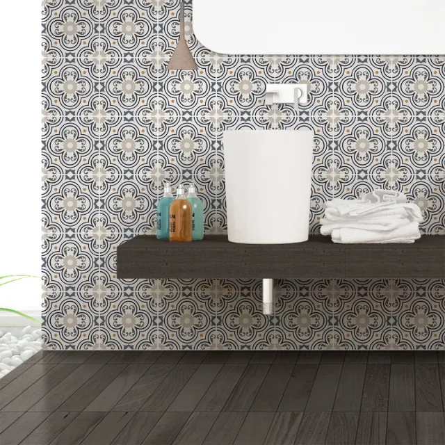 Ambiance Sticker Zelfklevende tegelmuurstickers voor keuken en badkamer - 60 Azulejos Guido cementtegelstickers - 60 stickers 15x15cm Multi color